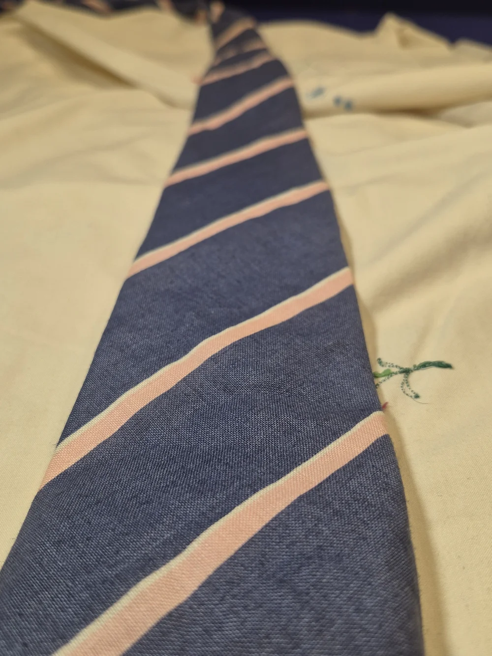Calvin Klein Navy Tie with Pink Diagonal Stripes